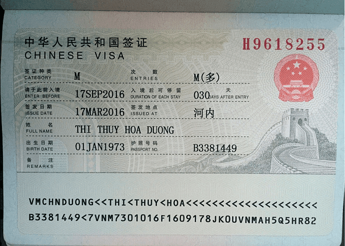 Đi Trung Quốc có cần visa không? Làm visa bao nhiêu tiền? 10 xin visa thương mại trung quốc