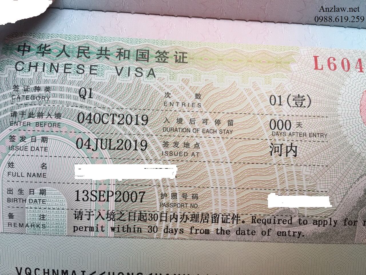 Đi Trung Quốc có cần visa không? Làm visa bao nhiêu tiền? 11 visa thăm thân trung quốc