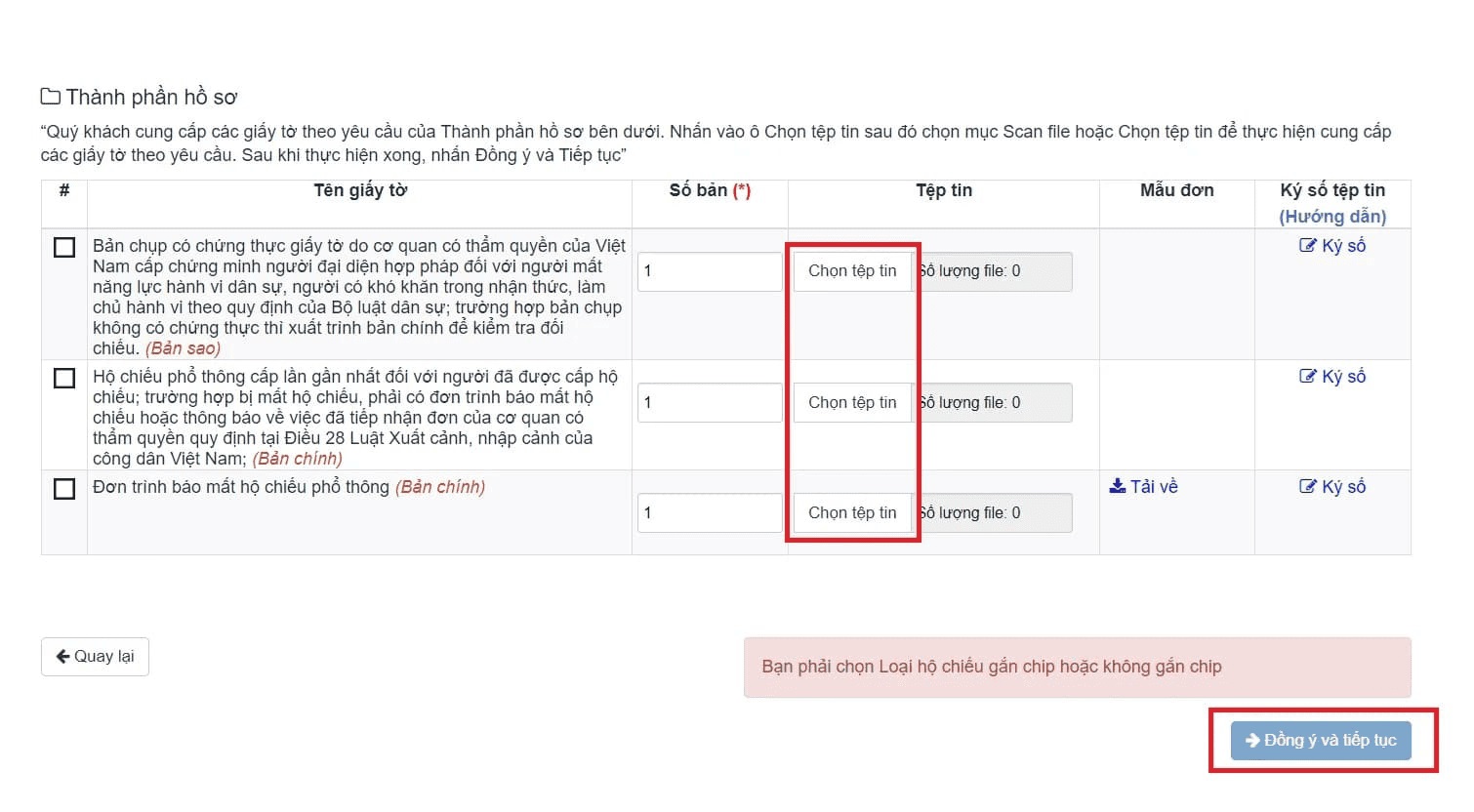 thanh toán hồ sơ