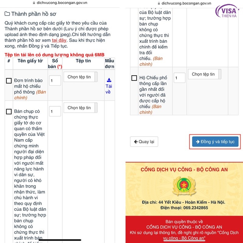nhấn chọn đồng ý và tiếp tục
