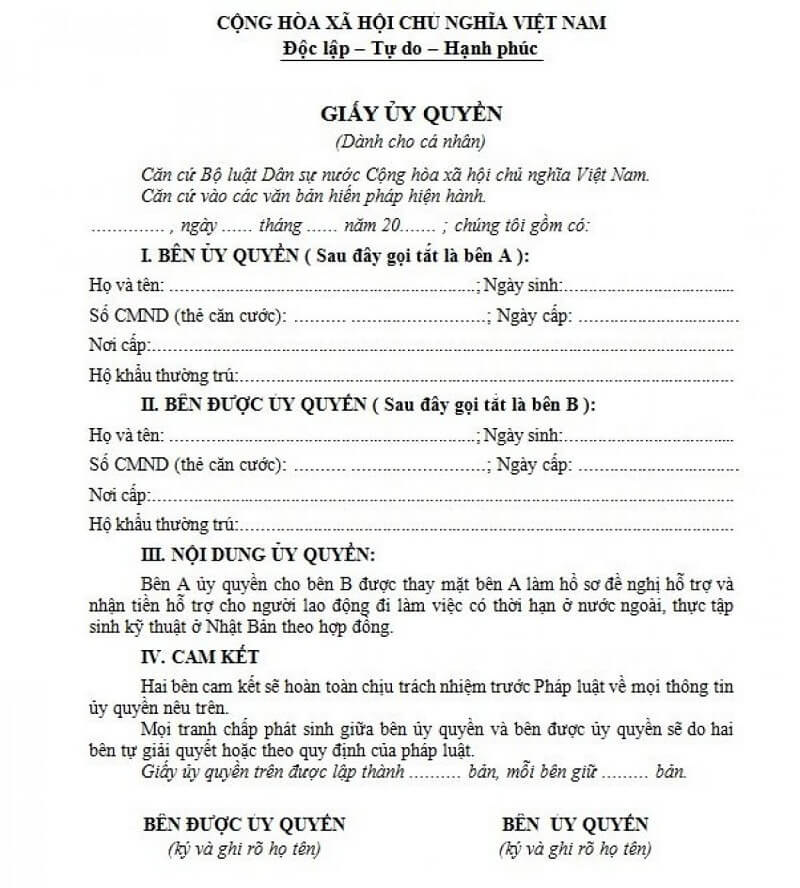 Làm Hộ Chiếu Cho Trẻ Sơ Sinh Online Được Không? 3 mẫu giấy ủy quyền