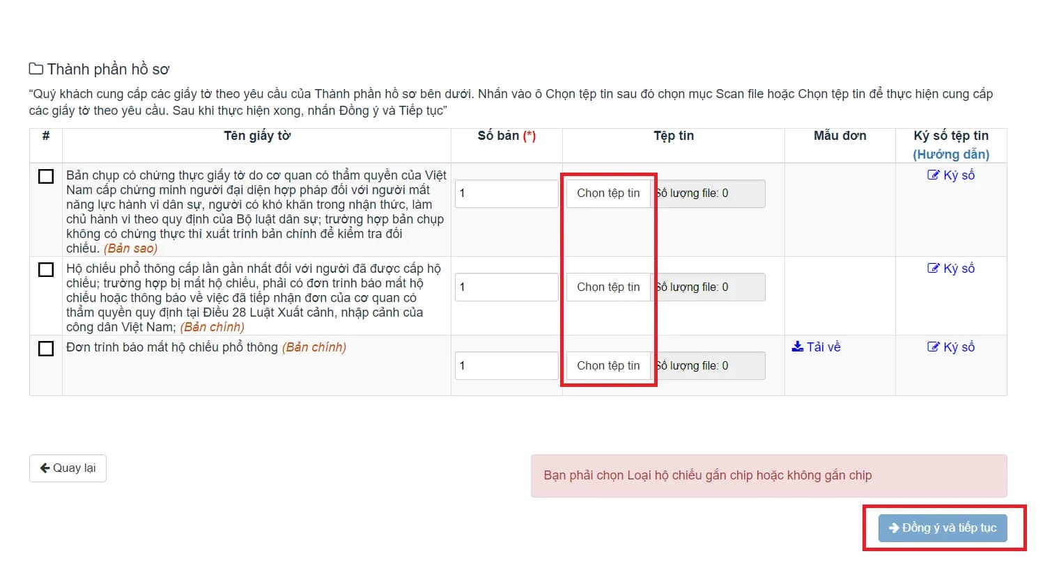 làm hộ chiếu bước 7