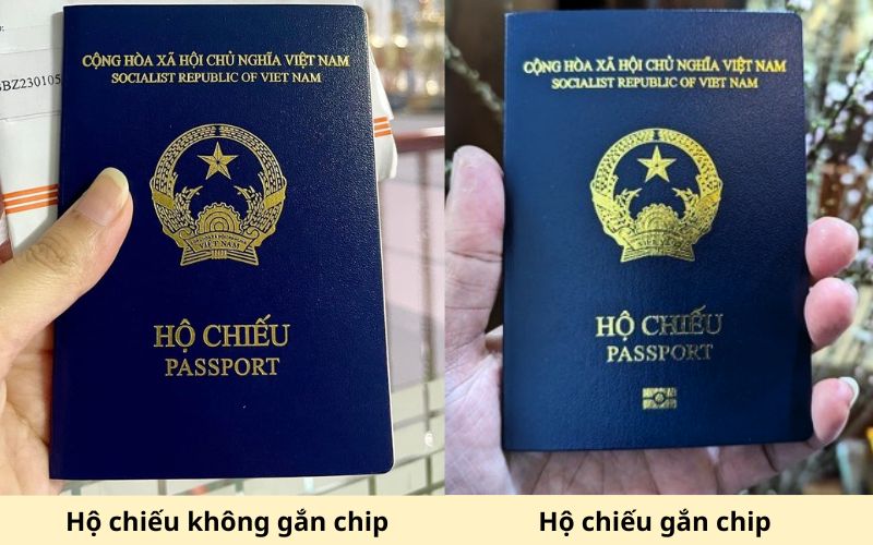 so sánh hộ chiếu gắn chip và không gắn chip